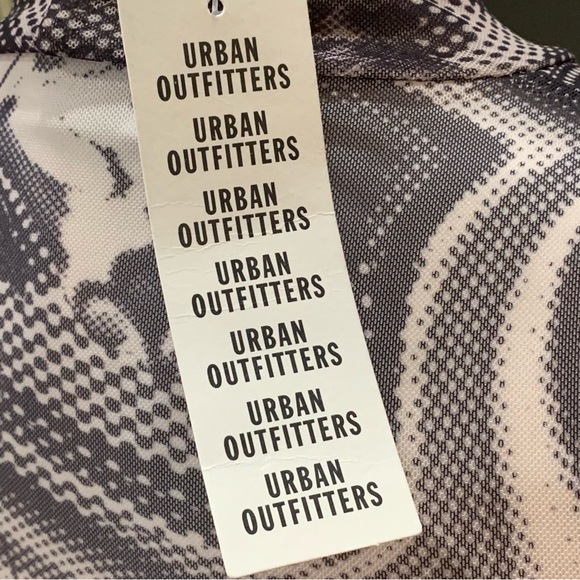 URBAN OUTFITTERS Sheer Mesh Mock Neck Mini Dress Butterfly Print Size XS - Picture 7 of 14